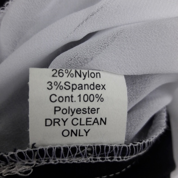 Bailey 44 Black Blouse Button Front Open Overlap Crossover Back White USA L - Picture 8 of 8